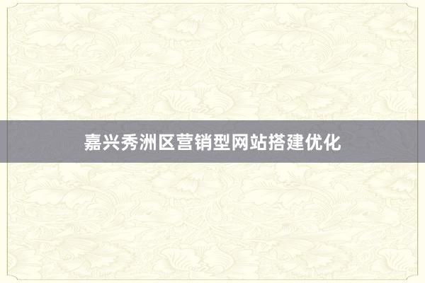嘉兴秀洲区营销型网站搭建优化